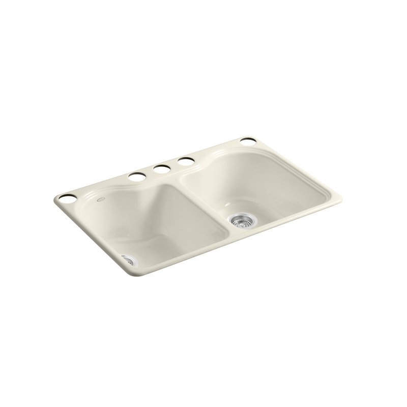 Hartland 33" L x 22" W Undermount Kitchen Sink, Almond
