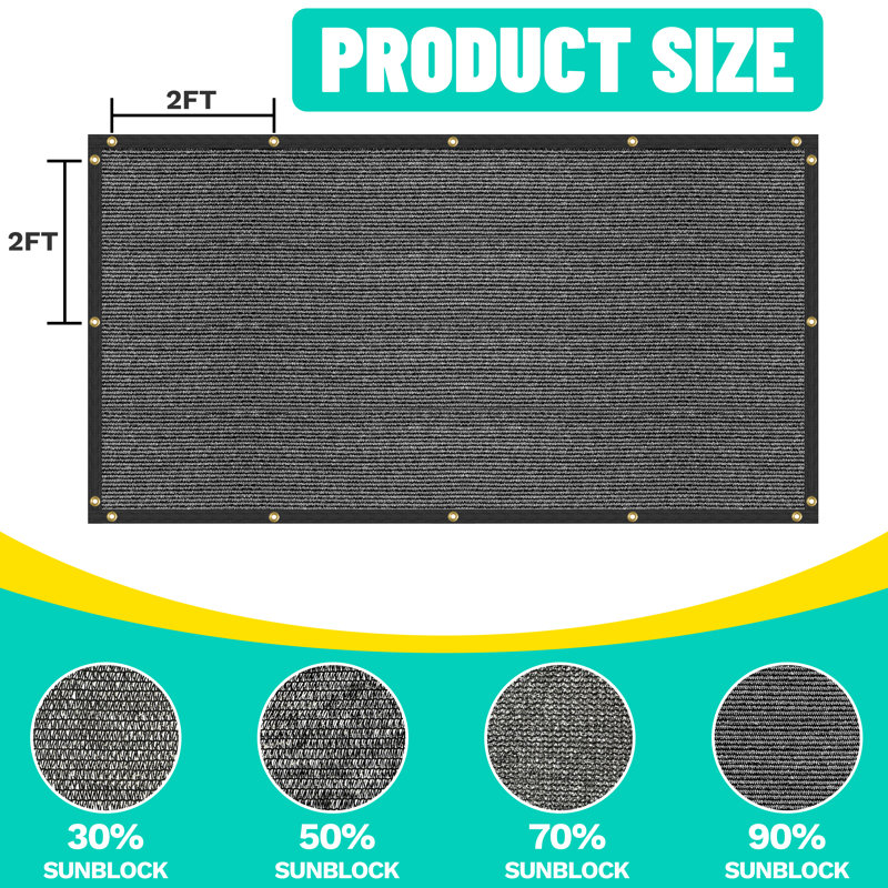 Housse pour parc pour animaux Royal Shade Customize 90% Shade, H 0,1 po x l 12 po x P 4 po, Noir