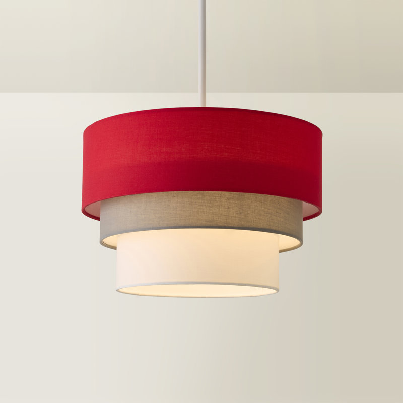Aztec Drum Pendant Shade, 20" H x 30" W x 30" D, Red