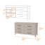 Commode double à six tiroirs Luxor, plateau supérieur, quatre pieds-1109670673