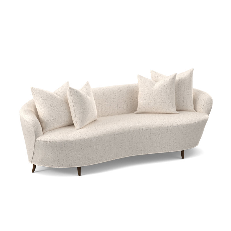 Boomerang Sofa, American Walnut, Venice Ivory 100% Polyester