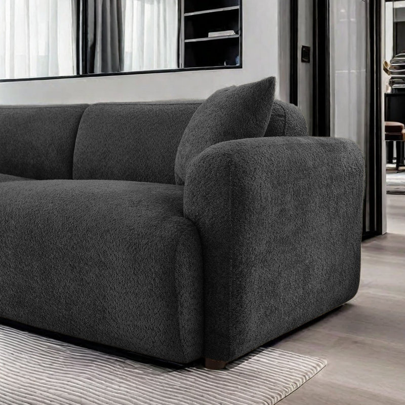 Canapé ultra-confortable 90 po Boucle, Noir