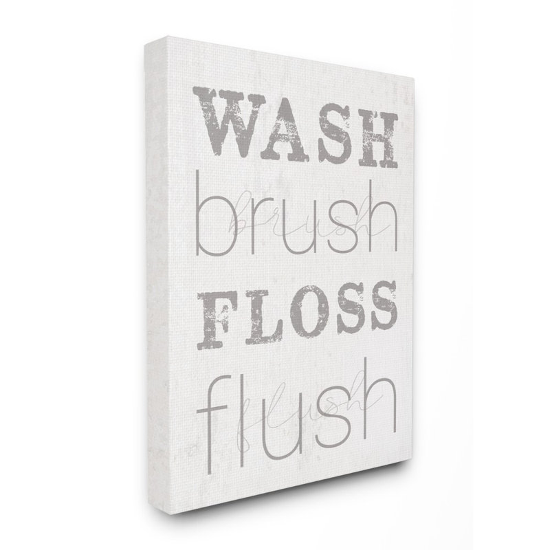 «Wash Brush Floss Flush Panoramic», reproduction d'art textuel sur toile, Toile tendue, H 40 po x l 30 po