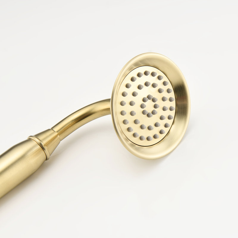 Dual Shower With Handheld - 8" Rainfall In Brushed Gold & Slide Bar, Brushed Gold