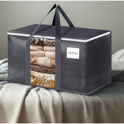 Heavy-Duty Moving And Storage Bags With PVC Window, Lightweight Durable Totes With Reinforced Handles For Packing, Moving, And Organization