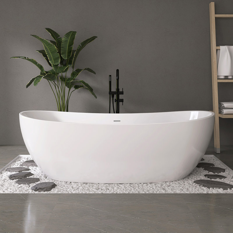 Baignoire de trempage autoportante en acrylique 70 po Fslefay
