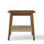 Table d'appoint ronde moderne de style Mid-Century de 58 cm avec étagère en rotin tressé à la main, table de chevet bohème en bois massif
