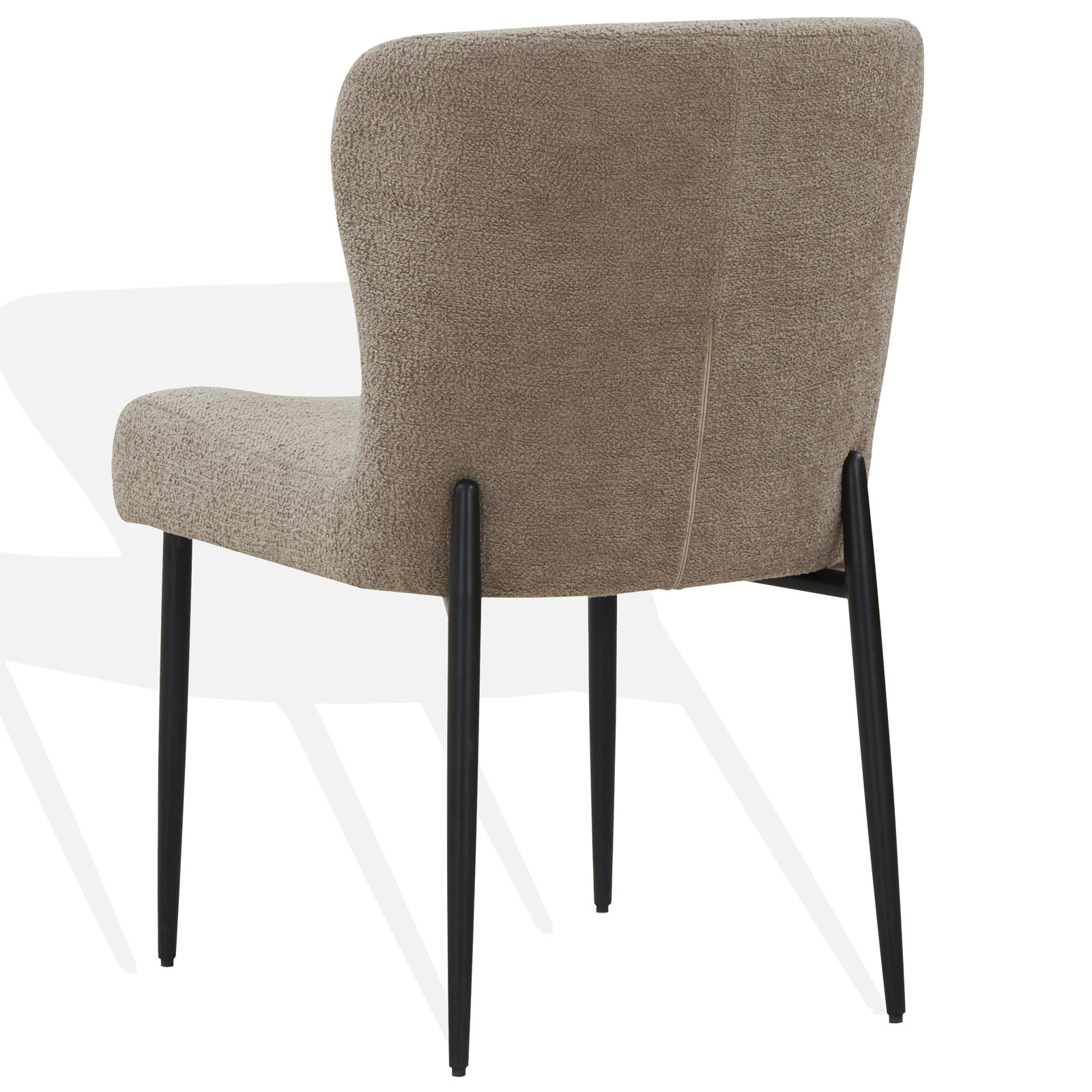 Estrella Boucle And Metal Legs Dining Chair, Light Brown