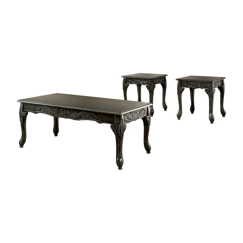 Ensemble de tables basses 3 pièces Fetullah, Gris