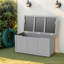 Boîte de rangement en bois massif 67 gallons pour ranger les coussins de mobilier de patio, les accessoires de piscine et les outils de jardinage, gris, nécessitant peu d'entretien-122276369