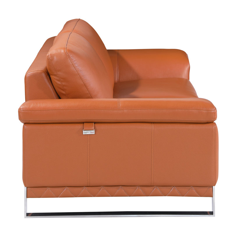 Leather Loveseat, Camel