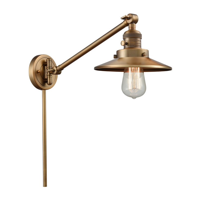 Clintonpark Swing Arm Sconce, Incandescent, Brushed Brass, Brushed Brass