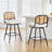 Upholstered Swivel Counter Stool With Rattan Backrest-1282506432-1282506492