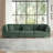 Seemab 3 - Piece Upholstered Hunter Green Corduroy Modular Sectional with Pillow Back and Solid Wood Legs-1812645045