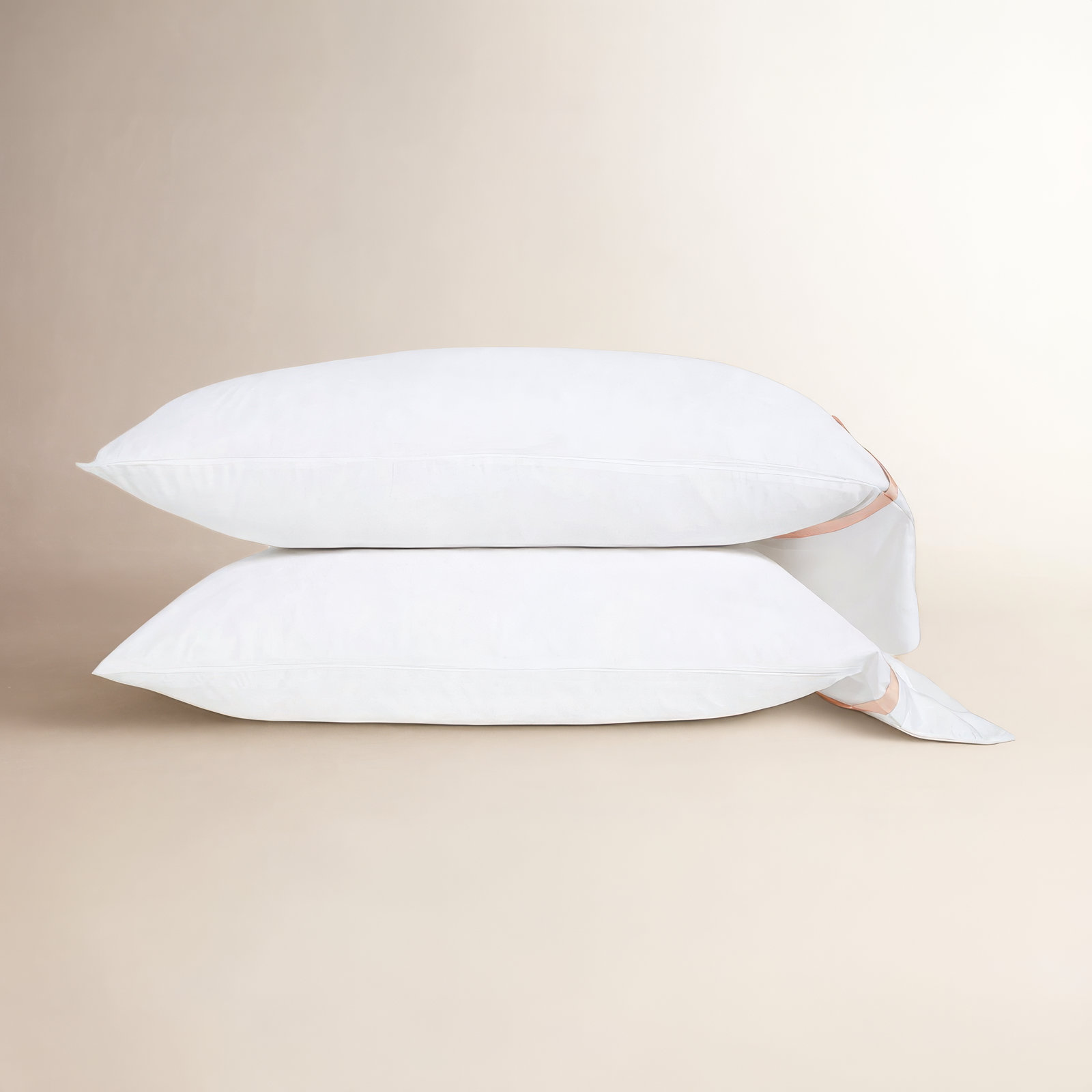 Langston Rayon From Bamboo Machine Woven Pillowcase - Set of 2, Standard, White/Pink