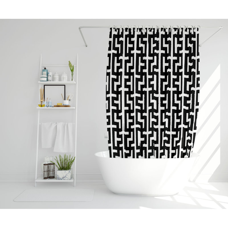 Huldah Polyester Shower Curtain Set, 168cm H x 168cm W