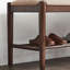 Banc rembourré en bois massif noyer-473370164