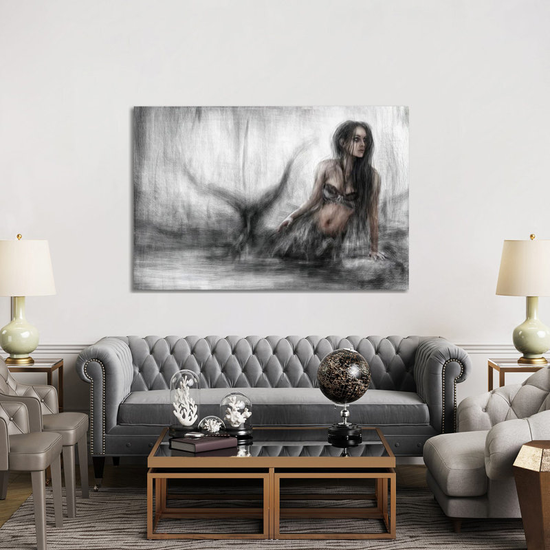 Mermaid by Justin Gedak - Print on Canvas, 101.6cm H x 152.4cm W x 3.81cm D, Wrapped Canvas