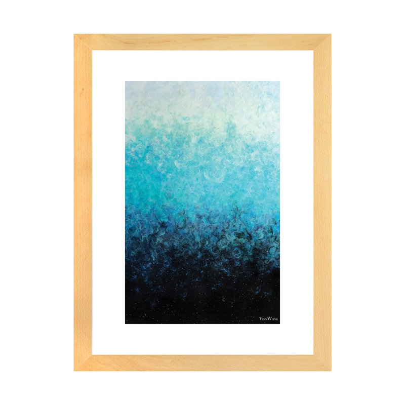 «Siren Song» par Vinn Wong - impression d'art graphique, Blanc, H 24 po x l 16 po x P 1 po, Toile avec cadre en bois beige