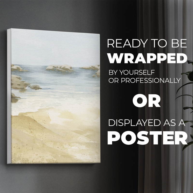 Tranquil Beach I - Impression sur toile seulement - NON-CADRE, H 12 po x l 8 po