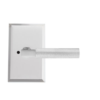 Bravura 846-G1 Knurled Privacy Lever on Beveled Rectangular  Rose in Satin Nickel