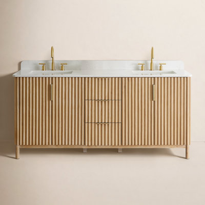 Siena 36" Single Bathroom Vanity with Grain White Engineered Stone Countertop without Mirror