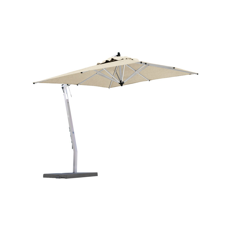 Picollo 10' Square Cantilever Umbrella, Paver Frame, Silver Gray