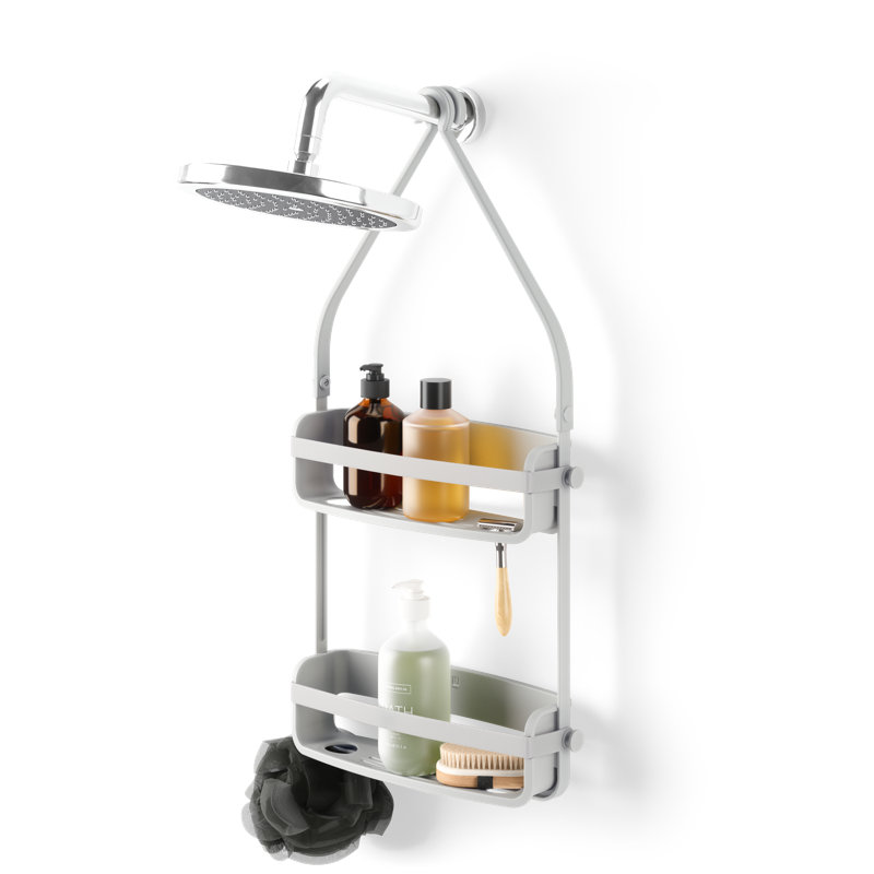 Minimalist Grey Flex Silicone & Plastic Shower Caddy