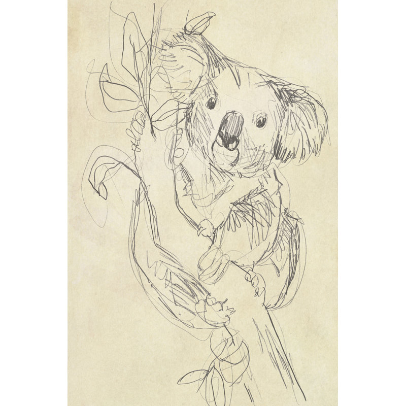 Outback Sketch II by June Erica Vess - Drawing, 122cm H x 81cm W, Black Floater Framed