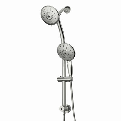 5" Multi Function Dual Shower Head, with Adjustable Slide Bar