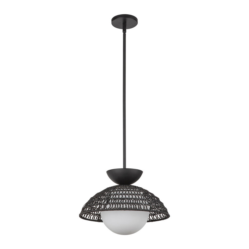 Luminaire suspendu 1 lumière Byrone, Noir mat