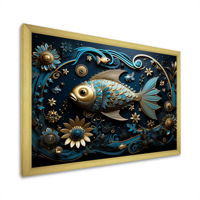 L'hindouisme «Matsyas God Aquatic Azure II», reproduction sur toile