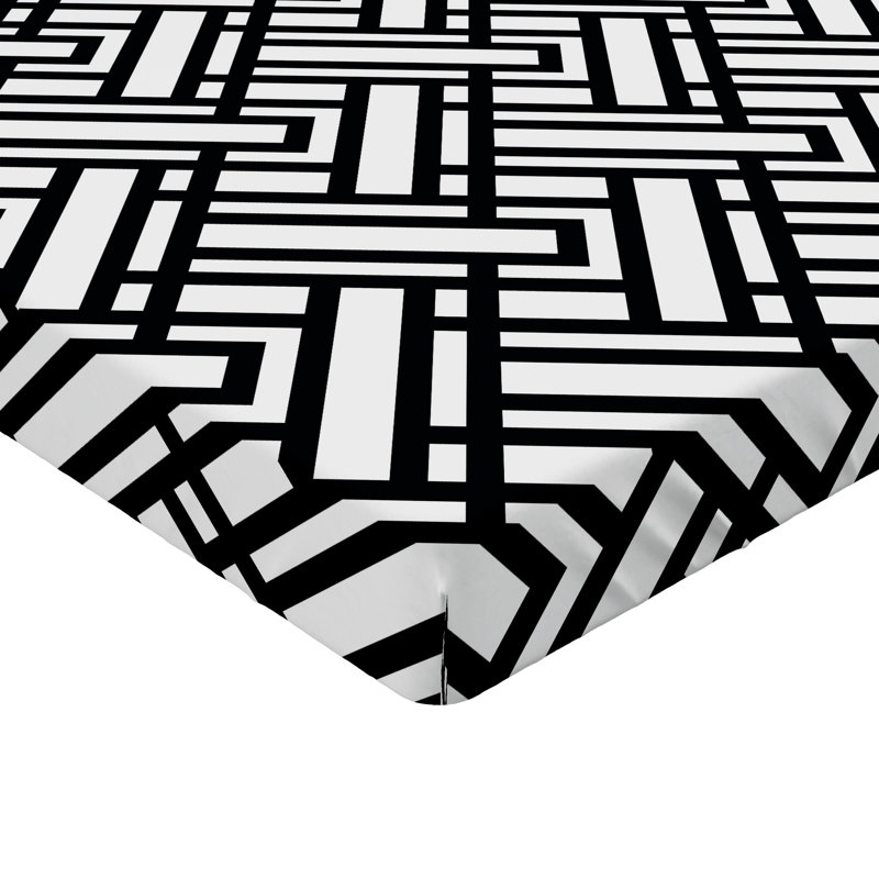 Drap-housse Ambesonne, paquet de 2, Noir / blanc abstrait 1, Drap-housse de taille double
