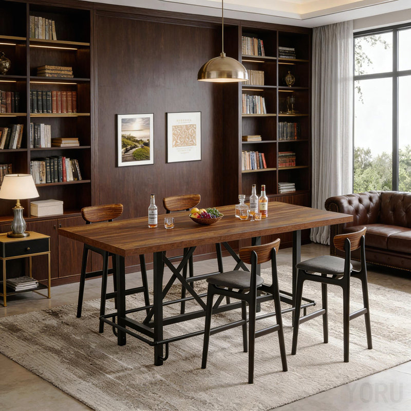 Rustic Pub Bar Counter,Sturdy Bar Table