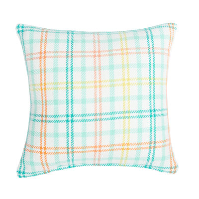 Maiki Bunny Trail Plaid Woven Throw Pillow