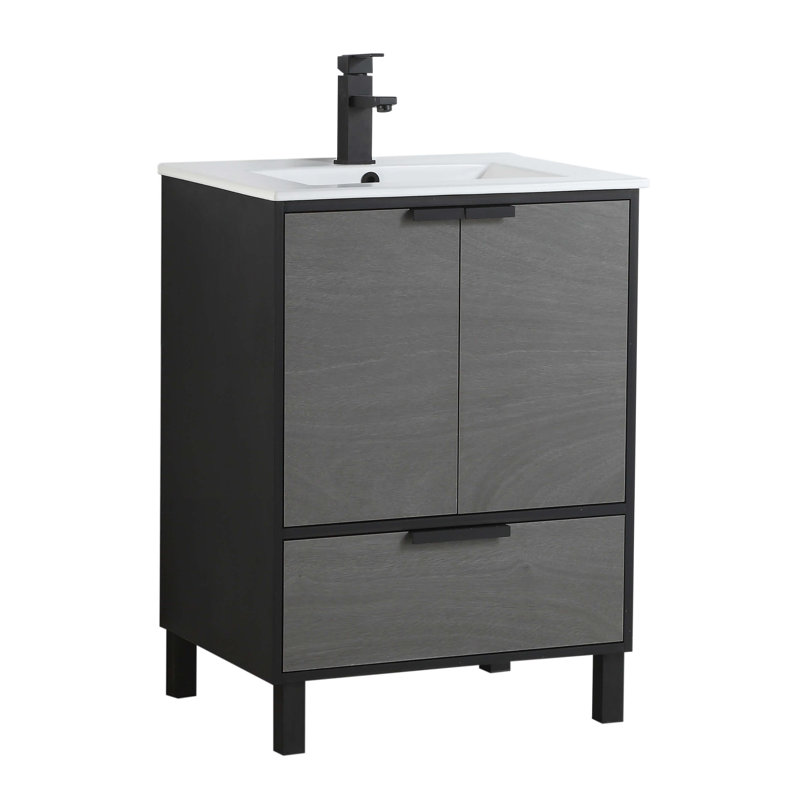 Ensemble de meuble-lavabo simple 24 po Hamilton, Gris