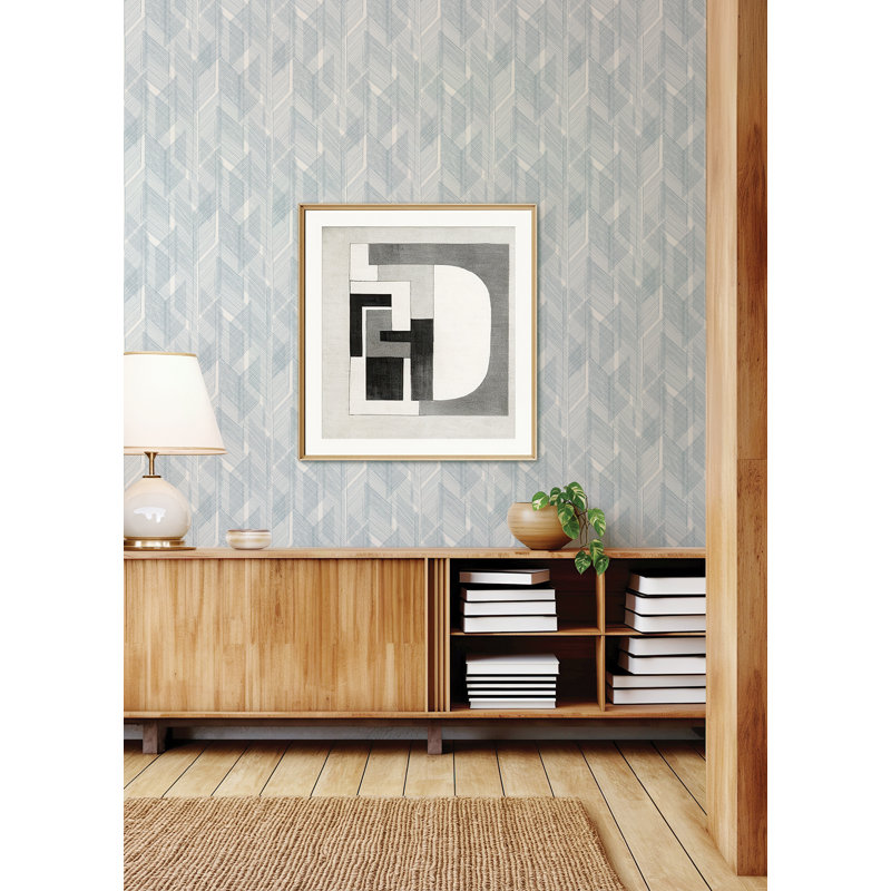 Bryant Blue Crosshatch Wallpaper