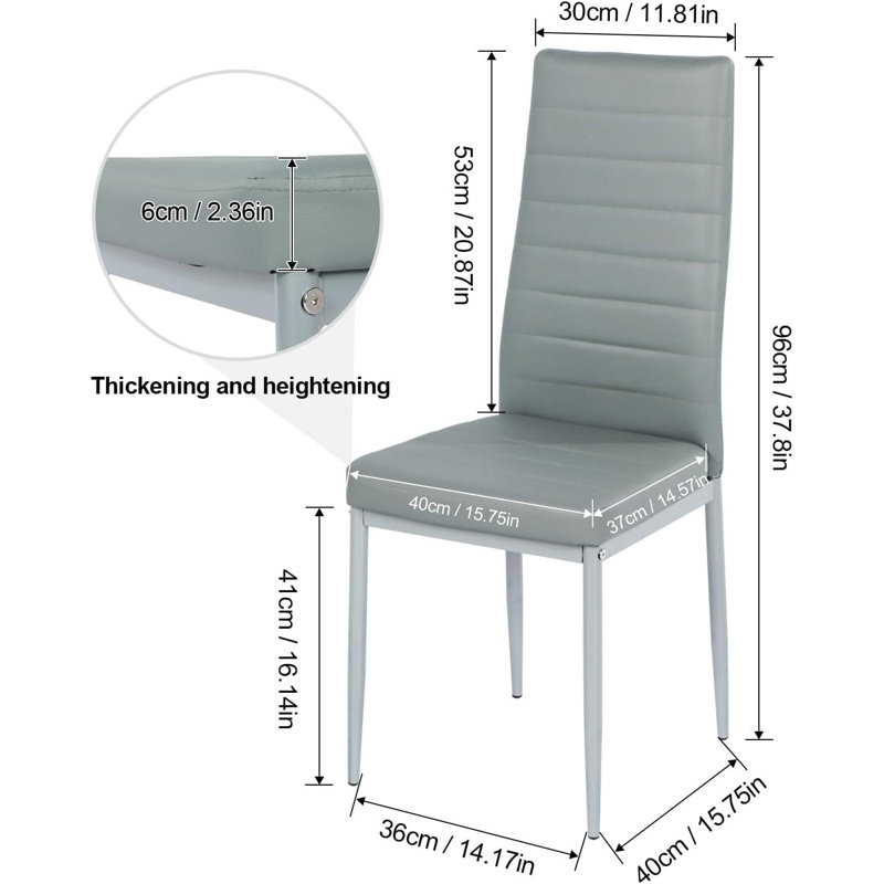 6 - Person Dining Set, 75cm H x 77cm W x 117cm D, Grey, Grey