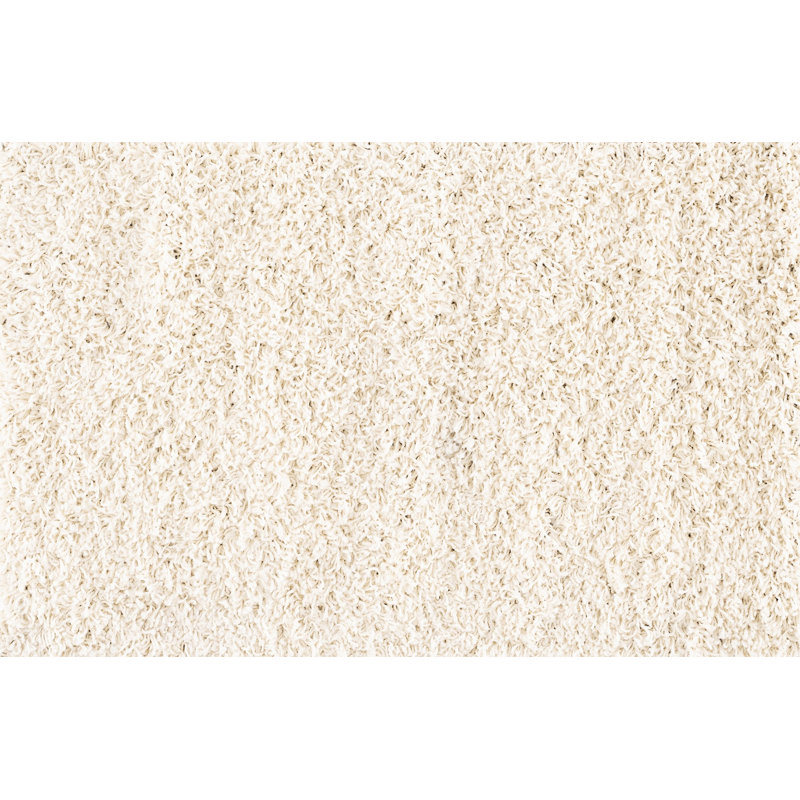 Alana Transitional Solid Cream Polypropylene Rectangle Shag Area Rug, 2' x 3', 2x3 - ( 2' x 3' )