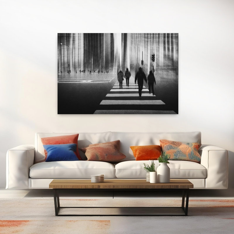 Green Contemporary Zebra Architecture Wall Art, 101.6 cm H x 152.4 cm W