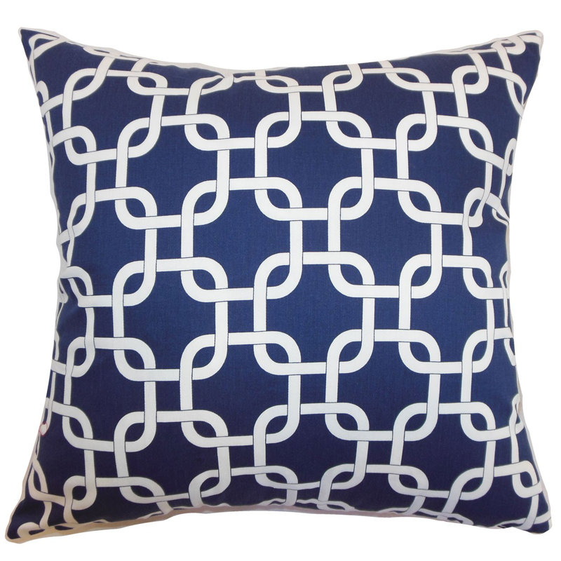 Coussin 100 % coton, 18 po x 18 po, Bleu, Pas de remplissage