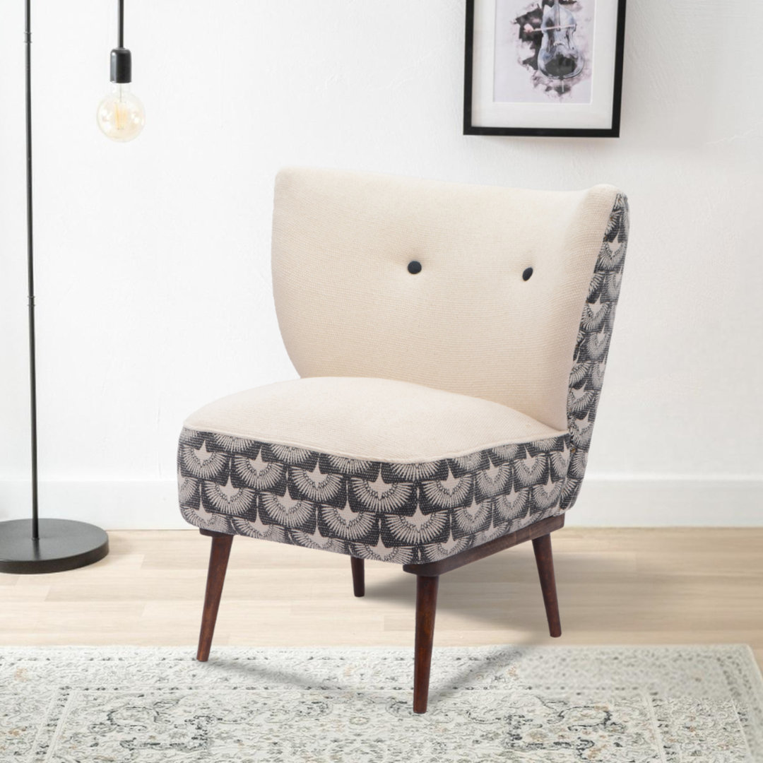  Transitional Art Deco Cotton Handmade Accent Chair Evette Rios