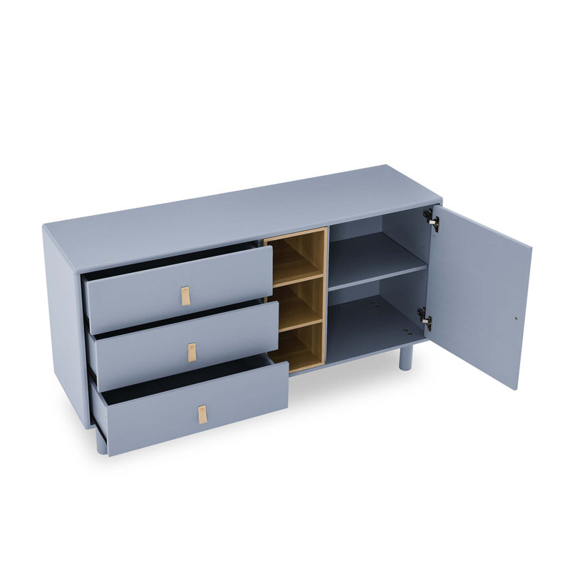 Commode combinée 3 tiroirs Heffernan, Bleu