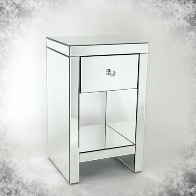 Commode 1 tiroir en miroir biseauté Kavita