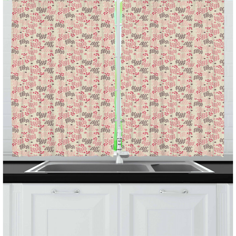 Floral Tailored Kitchen Curtain