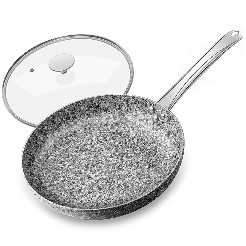 CS KOCHSYSTEME Aluminum Non-Stick Frying Pan with Lid, 11"