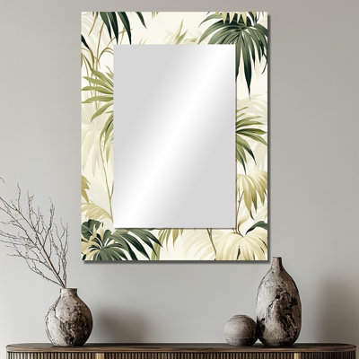 «Lucasville Palm Impression Tropical Pattern», miroir mural unique, botanique, floral, imprimé