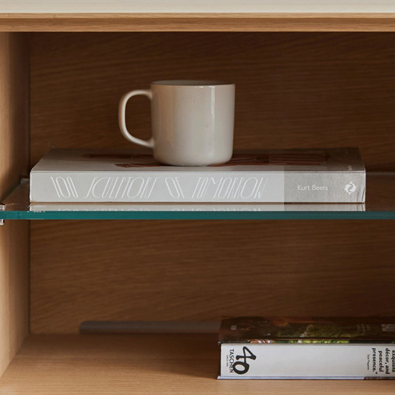 Simple design sense solid wood TV cabinet