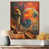 Toile avec cadre flottant brun