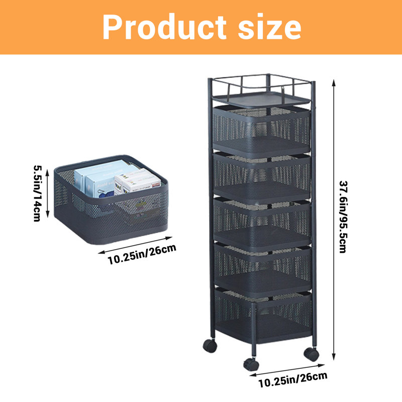 Metal Bar Cart, Matte Black